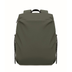 Water-repellent nylon laptop backpack compatible with 16” dark green colour seventh view