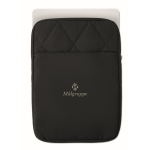 Padded nylon laptop sleeve with front pocket 15'' black colour third main view