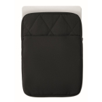 Padded nylon laptop sleeve with front pocket 15'' black colour
