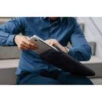 Padded nylon laptop sleeve with front pocket 15'' black colour ambient view