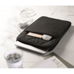 Padded nylon laptop sleeve with front pocket 15'' black colour second ambient view