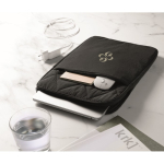 Padded nylon laptop sleeve with front pocket 15'' black colour second main view