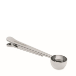 Stainless steel measuring spoon with sealing clip 15 ml silver colour view with print area
