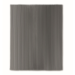 Striped fleece blanket with ribbon and kraft card 450g/m² dark grey colour fourth view