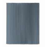 Striped fleece blanket with ribbon and kraft card 450g/m² matt black colour fourth view