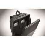 RPET 600D laptop backpack with rigid front 15'' black colour sixth photographic view