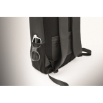 RPET 600D laptop backpack with rigid front 15'' black colour seventh photographic view