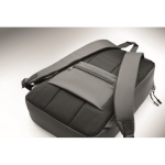 RPET 600D laptop backpack with rigid front 15'' black colour eighth photographic view