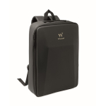 RPET 600D laptop backpack with rigid front 15'' black colour main view