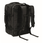 Expandable RPET 600D backpack with compartments and trolley strap 20L black colour second view