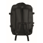 Expandable RPET 600D backpack with compartments and trolley strap 20L black colour fifth view