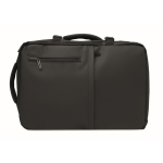 Expandable RPET 600D backpack with compartments and trolley strap 20L black colour eighth view