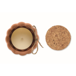 Glass candle holder with cork lid and vanilla scented candle brown colour fifth view