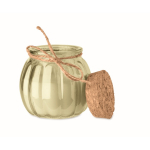 Glass candle holder with cork lid and vanilla scented candle beige colour third view