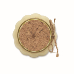Glass candle holder with cork lid and vanilla scented candle beige colour sixth view