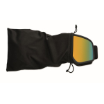 Ski goggles with mirrored lens, UV400 protection and scratch-resistant finish orange colour fourth view