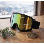 Ski goggles with mirrored lens, UV400 protection and scratch-resistant finish orange colour ambient view