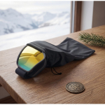 Ski goggles with mirrored lens, UV400 protection and scratch-resistant finish orange colour second ambient view