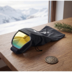 Ski goggles with mirrored lens, UV400 protection and scratch-resistant finish orange colour second ambient view 2