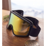 Ski goggles with mirrored lens, UV400 protection and scratch-resistant finish orange colour third ambient view