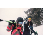 Ski goggles with mirrored lens, UV400 protection and scratch-resistant finish orange colour third ambient view 2