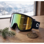 Ski goggles with mirrored lens, UV400 protection and scratch-resistant finish orange colour main ambient view