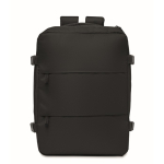 Expandable cabin backpack in RPET 600D with multiple pockets 20 L black colour second view