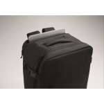 Expandable cabin backpack in RPET 600D with multiple pockets 20 L black colour fifth photographic view