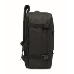 Expandable cabin backpack in RPET 600D with multiple pockets 20 L black colour tenth view
