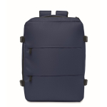 Expandable cabin backpack in RPET 600D with multiple pockets 20 L blue colour second view