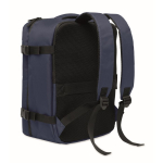 Expandable cabin backpack in RPET 600D with multiple pockets 20 L blue colour third view