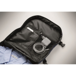 Expandable cabin backpack in RPET 600D with multiple pockets 20 L blue colour eighth photographic view