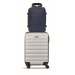 Expandable cabin backpack in RPET 600D with multiple pockets 20 L blue colour