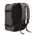 Expandable cabin backpack in RPET 600D with multiple pockets 20 L dark grey colour third view