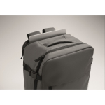 Expandable cabin backpack in RPET 600D with multiple pockets 20 L dark grey colour fifth photographic view