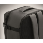 Expandable cabin backpack in RPET 600D with multiple pockets 20 L dark grey colour sixth photographic view