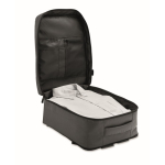 Expandable cabin backpack in RPET 600D with multiple pockets 20 L dark grey colour
