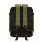 Expandable cabin backpack in RPET 600D with multiple pockets 20 L military green colour fourth view
