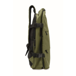Expandable cabin backpack in RPET 600D with multiple pockets 20 L military green colour