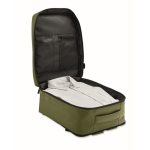 Expandable cabin backpack in RPET 600D with multiple pockets 20 L military green colour