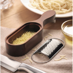 Stainless steel and wood cheese grater for everyday use wood colour third ambient view