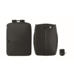 RPET 600D travel backpack with vacuum bag and pump included 18L black colour third view