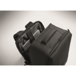 RPET 600D travel backpack with vacuum bag and pump included 18L black colour fifth photographic view