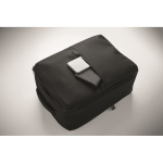 RPET 600D travel backpack with vacuum bag and pump included 18L black colour seventh photographic view