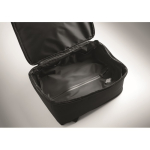 RPET 600D travel backpack with vacuum bag and pump included 18L black colour eighth photographic view