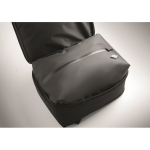 RPET 600D travel backpack with vacuum bag and pump included 18L black colour photographic view