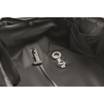 RPET 600D travel backpack with vacuum bag and pump included 18L black colour photographic view