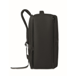 RPET 600D travel backpack with vacuum bag and pump included 18L black colour