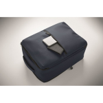 RPET 600D travel backpack with vacuum bag and pump included 18L navy-blue colour seventh photographic view