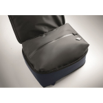 RPET 600D travel backpack with vacuum bag and pump included 18L navy-blue colour photographic view